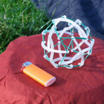 Qball, 12 Curved Strut Tensegrity